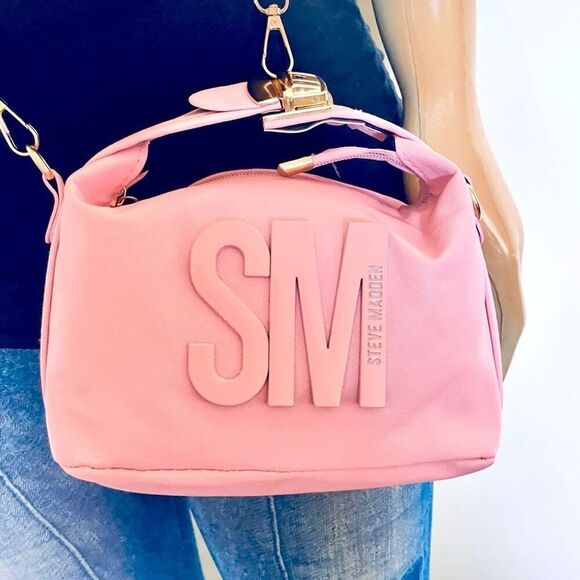 NWT Steve Madden Pink Crossbody Satchel Bag with Detachable Adjustable Strap - Picture 8 of 12